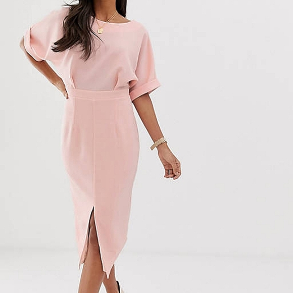 ASOS Dresses & Skirts - 🚫SOLD🚫ASOS DESIGN wiggle midi dress in blush